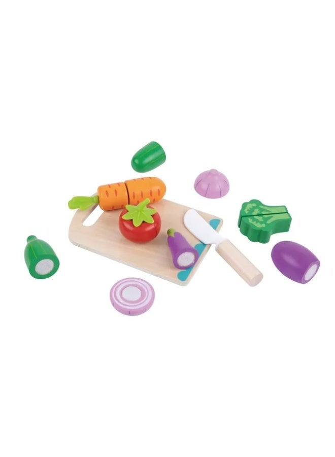 Tooky Toys Cutting Vegetables Pretend Playset - Multicolor - 16 Pcs - Image 3